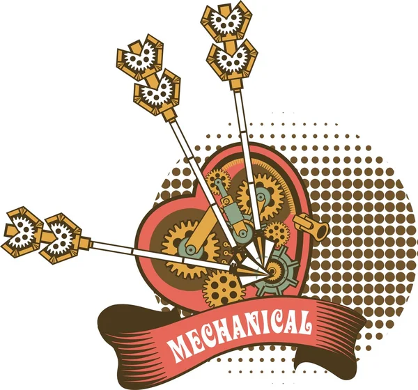 Steampunk mechanisme hart — Stockvector