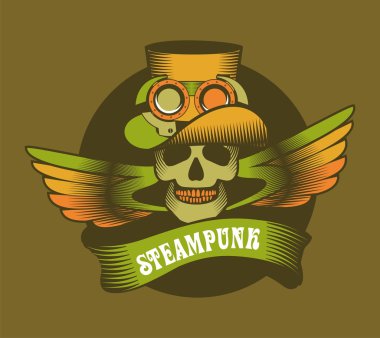 Steampunk mekanizması kafatası