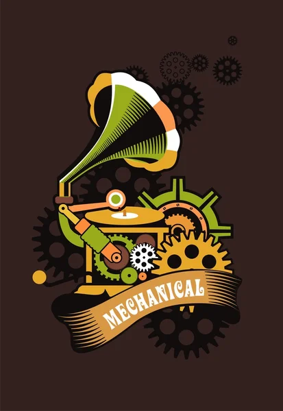 Steampunk mechanism — Stock Vector