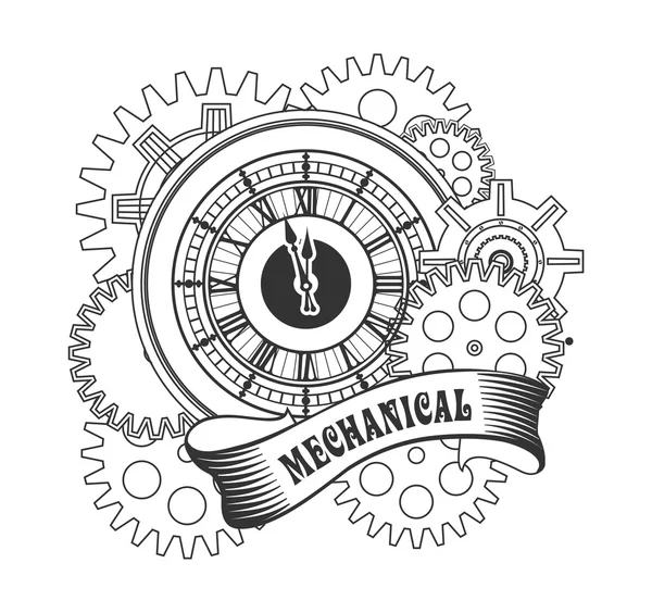 Steampunk mechanism — Stock Vector