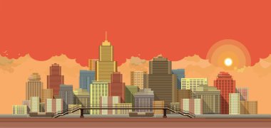 Şehir arka plan akşam