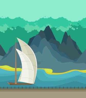 yelkenli ile deniz manzarası