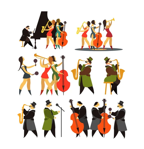 Набор джазовых групп — стоковый вектор