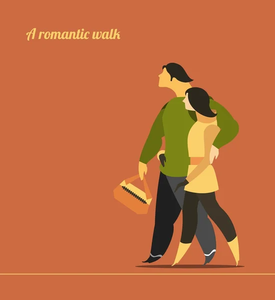 Romantischer Spaziergang — Stockvektor