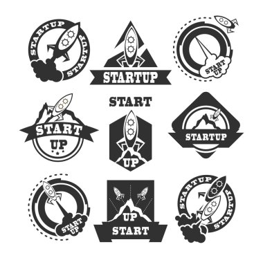 set of rockets icons clipart