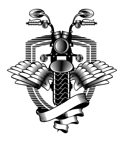 Motorradband-Emblem — Stockvektor