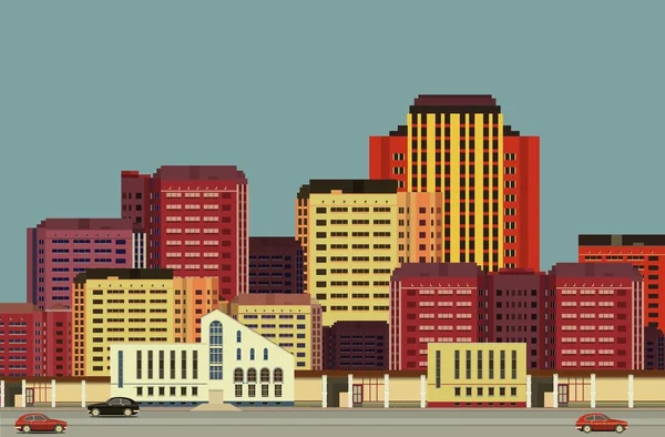 Fondo calles de la ciudad en estilo plano — Vector de stock