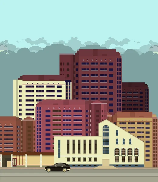 Arrière-plan rues de la ville dans le style plat — Image vectorielle