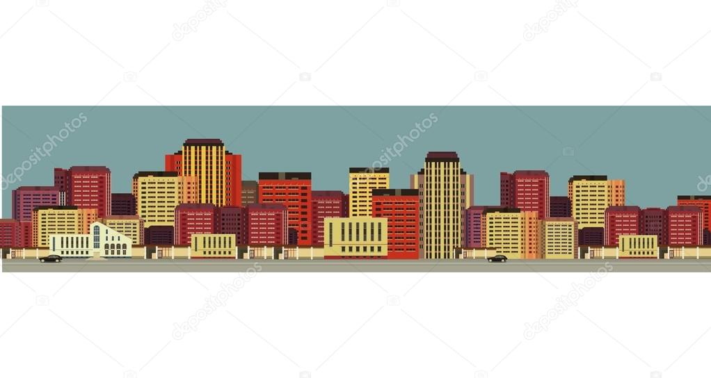 background city streets in flat style