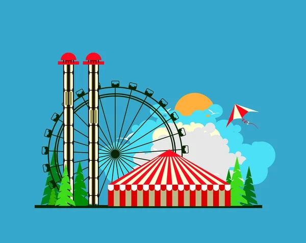 Affiche du parc d'attractions — Image vectorielle