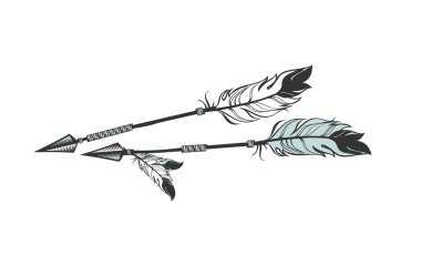 arrows with feathers clipart