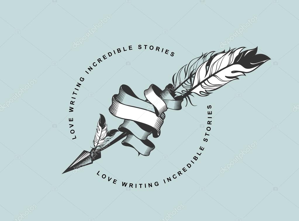 Vector emblem badges arrow entwined ribbons Steam punk