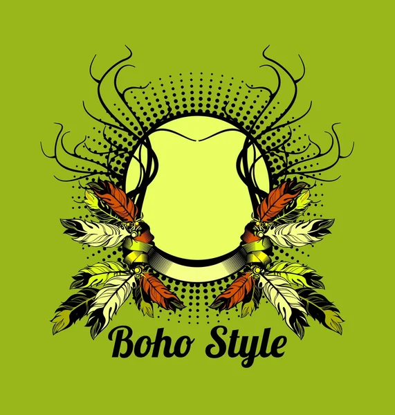 Rám ve stylu boho — Stockový vektor