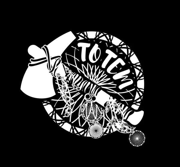 Totem tomahaw indien — Image vectorielle
