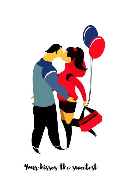 Couple en amour carte — Image vectorielle