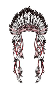 feather headdress Indians clipart