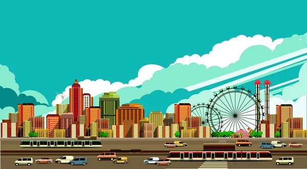 Paisaje urbano moderno — Vector de stock