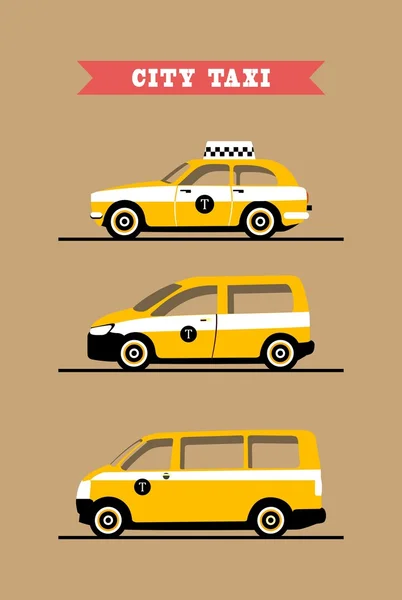 Set Taxis Maschinen — Stockvektor