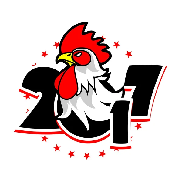 Anno del logo del gallo — Vettoriale Stock