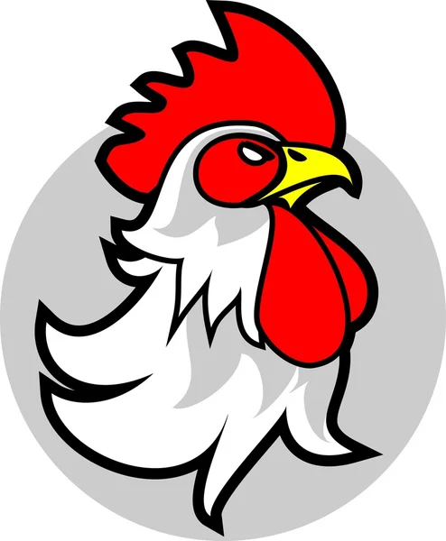 Rooster head emblem — Stock Vector