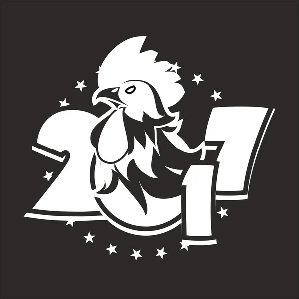 Año del logo del gallo — Archivo Imágenes Vectoriales