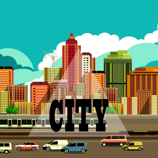 Cityscape widok miasta — Wektor stockowy