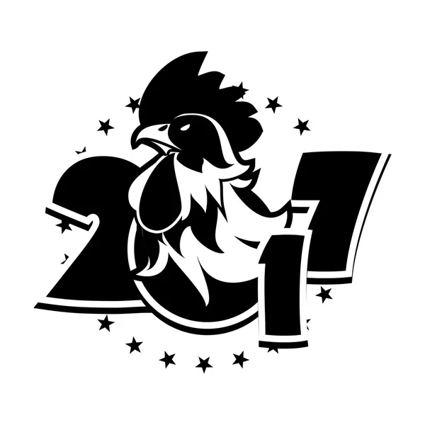 Año del logo del gallo — Vector de stock