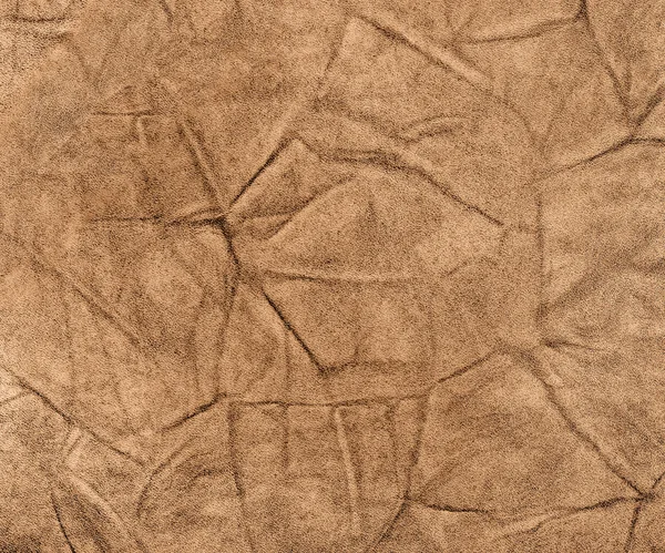 フルフレーム抽象的な茶色のしわ革表面 — ストック写真