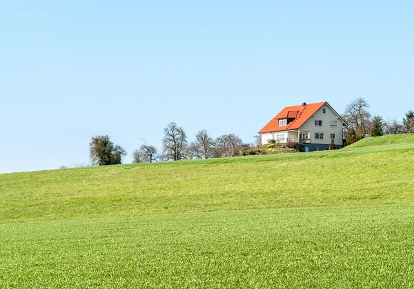 Casa e prato — Foto Stock