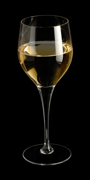 Bicchiere di vino nella parte posteriore nera — Foto Stock