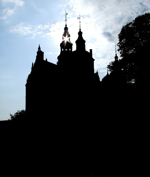 Silueta del castillo de Rosenborg — Foto de Stock