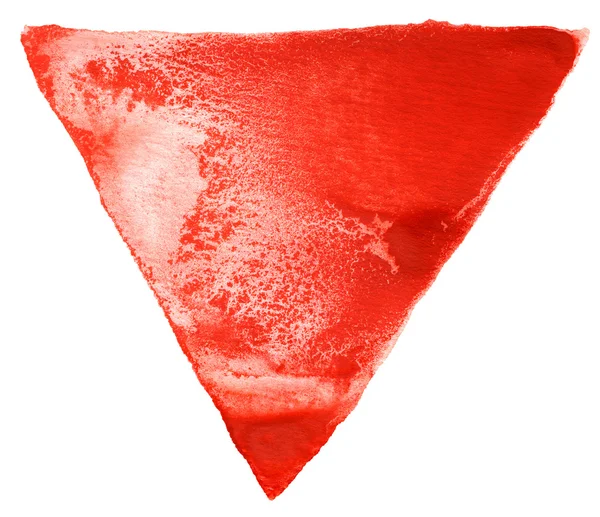 Akwarela czerwony trójkąt — Zdjęcie stockowe