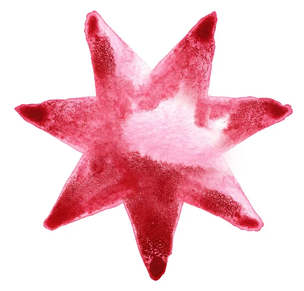 Acuarela roja estrella — Foto de Stock