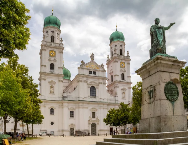 Catedral Santo Estêvão Passau Uma Cidade Baixa Baviera Alemanha — Fotografia de Stock