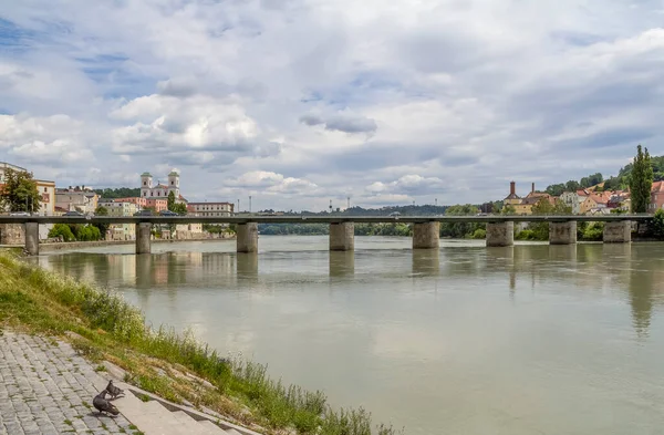 Waterside Impression Passau Town Lower Bavaria Germany Summer Time — Stock Photo, Image