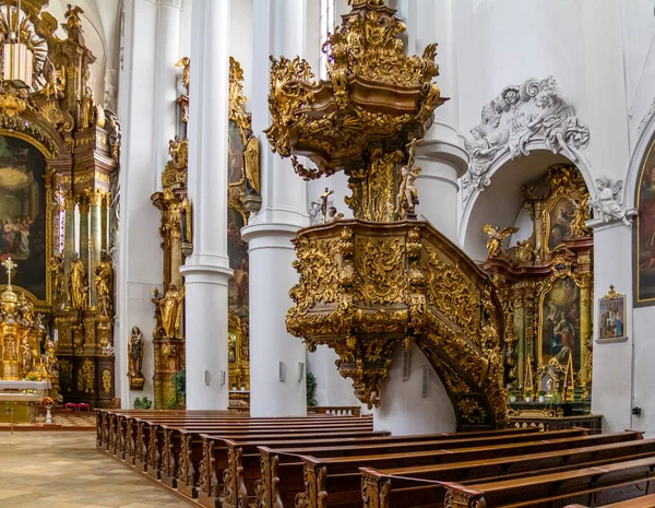 Intérieur Église Straubing Une Ville Basse Bavière Allemagne — Photo