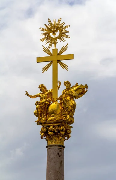 Sommet Colonne Trinité Straubing Une Ville Basse Bavière Allemagne — Photo