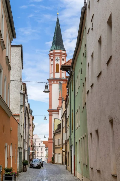 Impressão Straubing Uma Cidade Baixa Baviera Alemanha Hora Verão — Fotografia de Stock