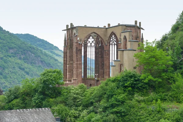 Ruínas Wernerkapelle Perto Bacharach Uma Cidade Distrito Mainz Bingen Renânia — Fotografia de Stock