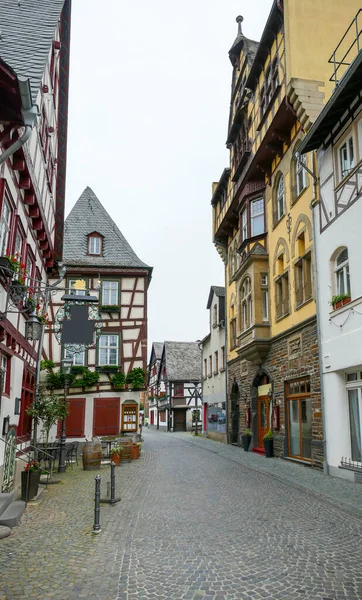 Stadsutsikt Över Bacharach Stad Stadsdelen Mainz Bingen Rheinland Pfalz Tyskland — Stockfoto