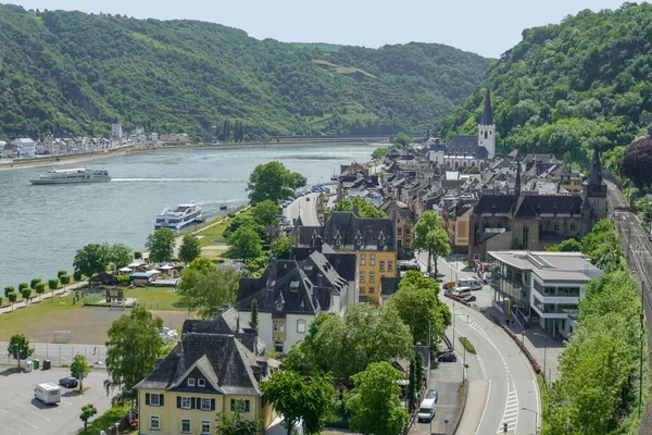 Rhineland Palatinate Almanya Daki Rhine Vadisi Nde Sankt Goar Yüksek — Stok fotoğraf
