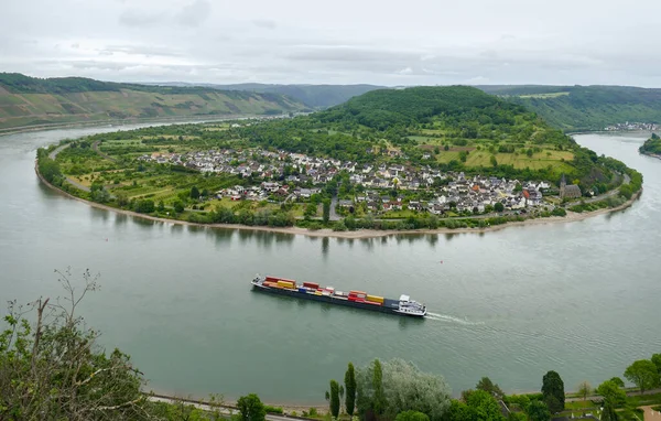 Aerial View Showing Rhine Gorge Filsen Rhineland Palatinate Germany — Stock Photo, Image