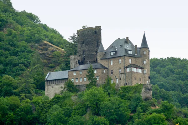 Castelo Katz Desfiladeiro Reno Perto Sankt Goarshausen Renânia Palatinado Alemanha — Fotografia de Stock