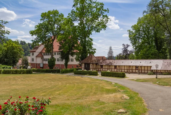 Landschaft Rund Die Burg Jagsthausen Süddeutschland Zur Sommerzeit — Stockfoto