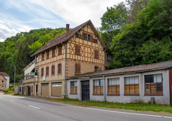 Storica Stazione Ferroviaria Una Piccola Città Nome Berlichingen Situata Nella — Foto Stock