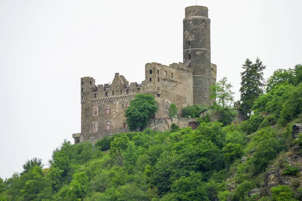 Castillo Maus Garganta Del Rin Cerca Sankt Goarshausen Renania Palatinado — Foto de Stock