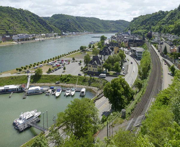 Vista Angolo Alto Sankt Goar Presso Gola Del Reno Renania — Foto Stock