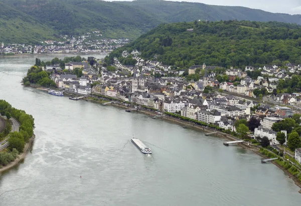 Pandangan Udara Menunjukkan Rhine Gorge Dekat Boppard Dan Filsen Rheinland — Stok Foto