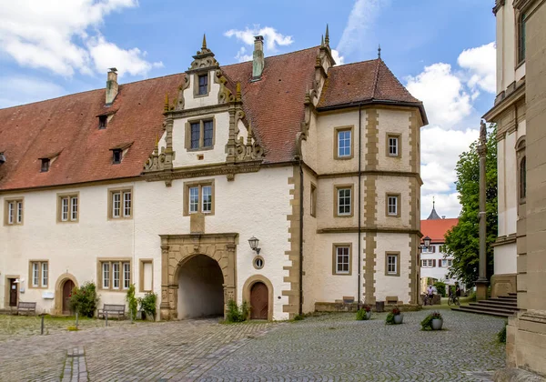 Scenérie Kolem Schoental Abbey Nachází Hohenlohe Oblasti Jižním Německu Letním — Stock fotografie