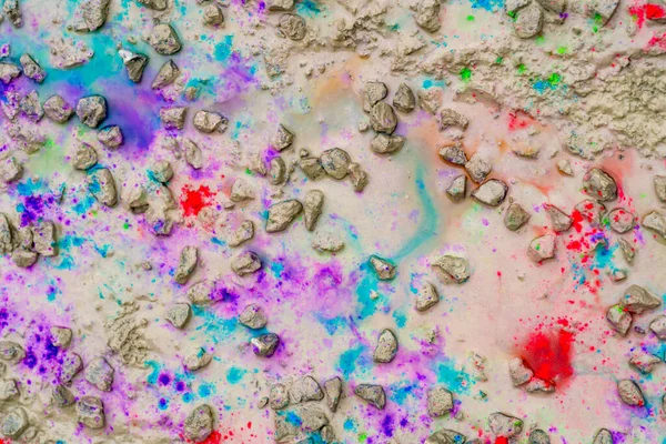 Full Frame Abstract Shot Showing Various Colorful Paint Splatters Muddy — Stock Photo, Image